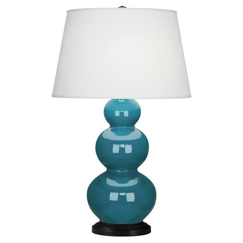 art deco table lamps with geometric shapes for a retro touchTriple Gourd Peacock Glazed Table Lamp