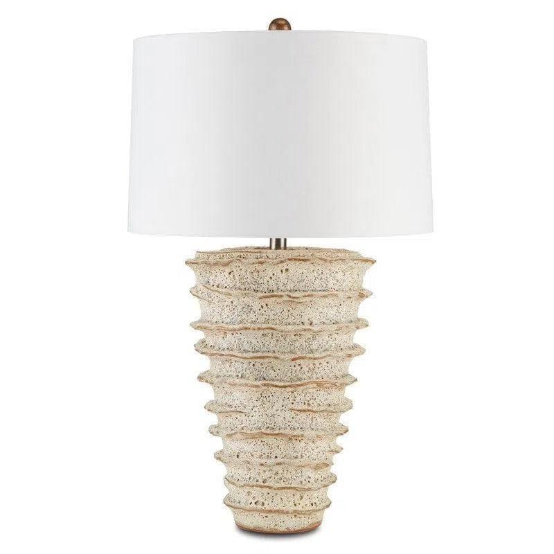rustic farmhouse table lamps for cozy kitchensWhite Moss Salima Table Lamp