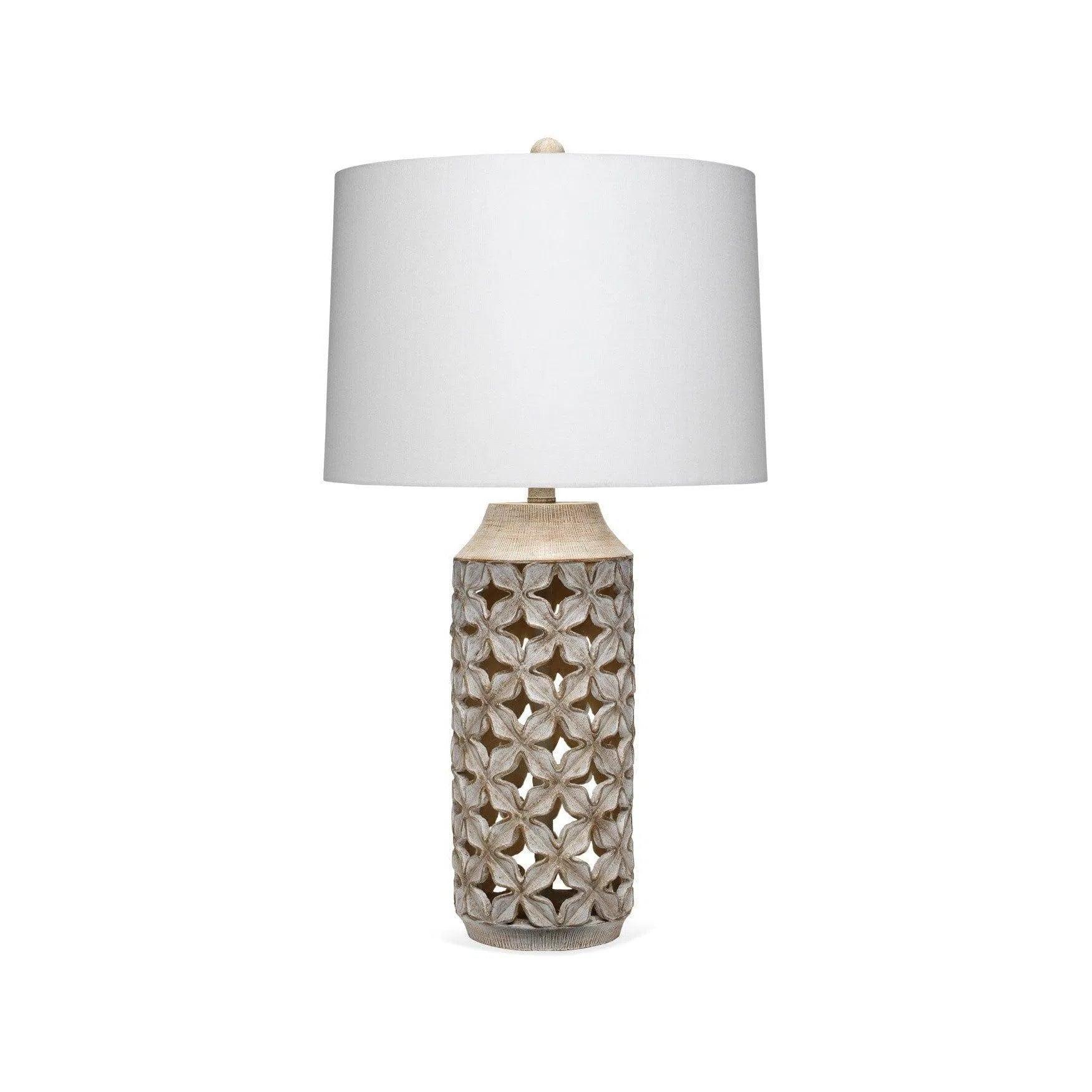 asian inspired table lamps with bamboo accents for a zen atmosphereWhite Wash Resin Flora Table Lamp
