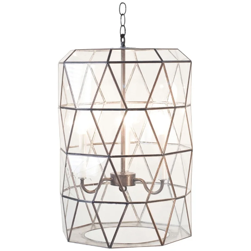 African - Inspired Ceiling Lights with Tribal Patterns and Natural MaterialsWorlds Away Large Faceted Glass Lantern MODERNA African - Inspired Ceiling Lights with Tribal Patterns and Natural MaterialsWorlds Away Large Faceted Glass Lantern MODERNA