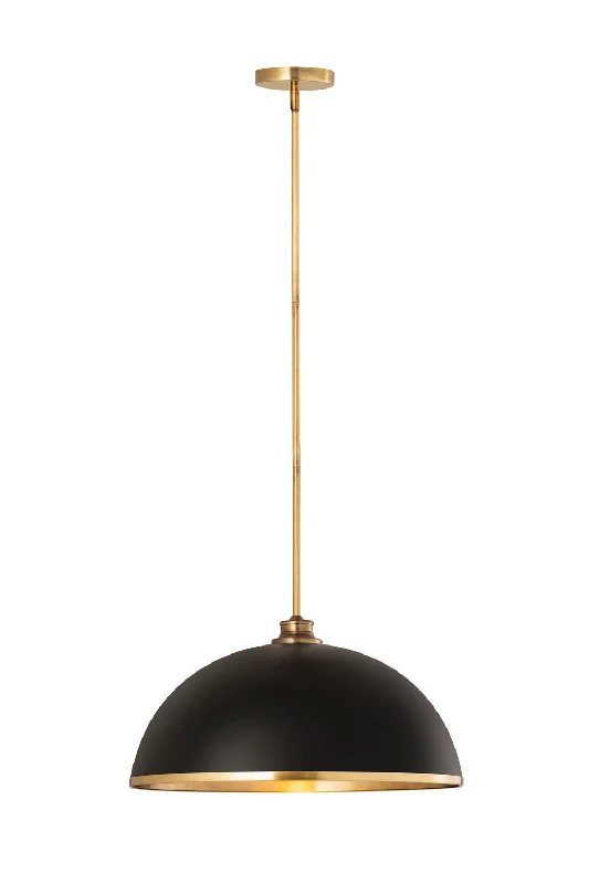 Art Nouveau Ceiling Lights with Organic, Flowing ShapesZ-Lite Landry 1004P20-MB-RB Pendant Light - Matte Black / Rubbed Brass