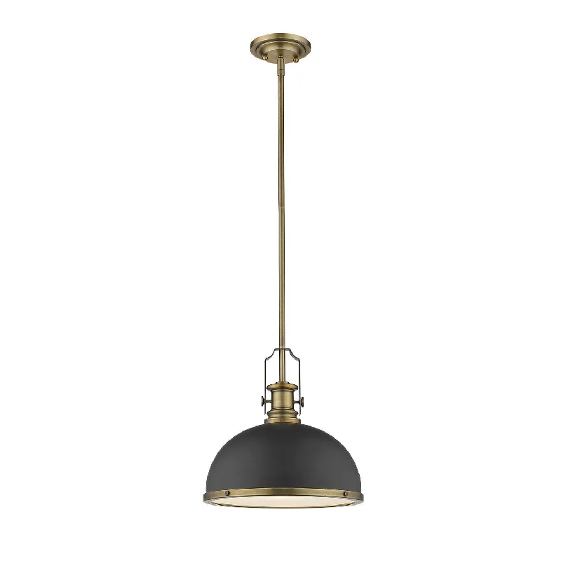 Chinese - Style Ceiling Lights with Red Lantern - Inspired DesignsZ-Lite Melange 725P12-BRZ+HBR Pendant Light - Bronze / Heritage Brass
